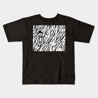 GG Coffee Guy Stick Figure Zebra Print Kids T-Shirt